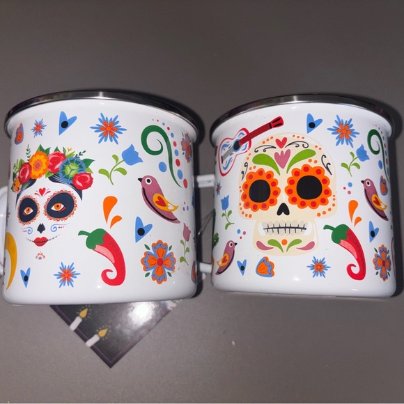 Other - Cook prep eat. Colorful Sugar Skull Mugs 17 oz ( 2 pieces)